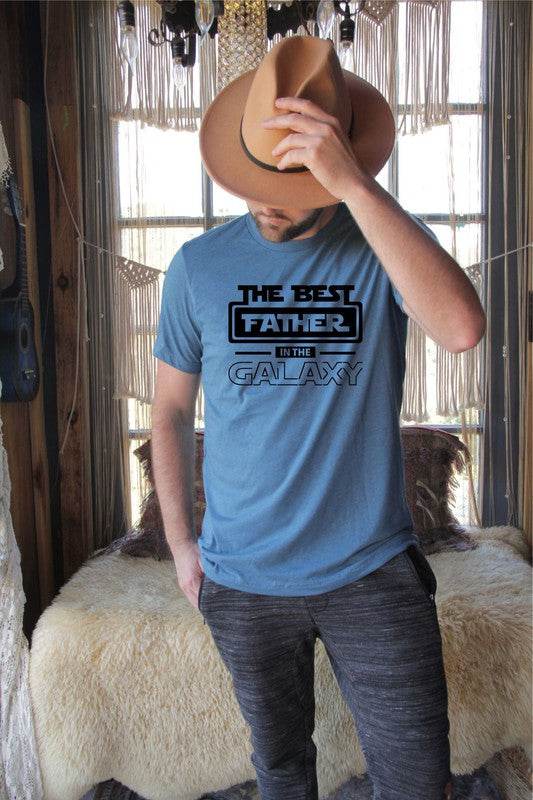 Best Father in the Galaxy Graphic Men's T-Shirt – Funny Star Wars Inspired Dad Tee