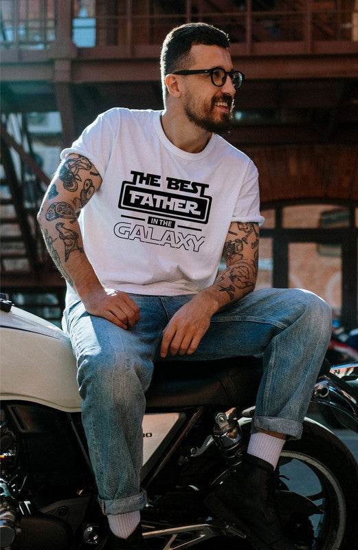Best Father in the Galaxy Graphic Men's T-Shirt – Funny Star Wars Inspired Dad Tee