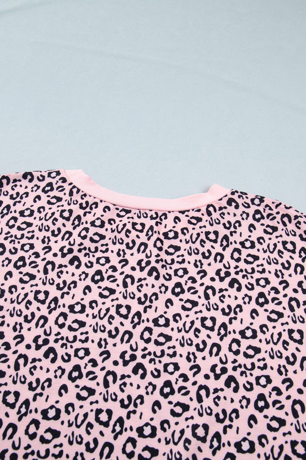 Plus Size Leopard Stripe Contrast Patchwork Tee