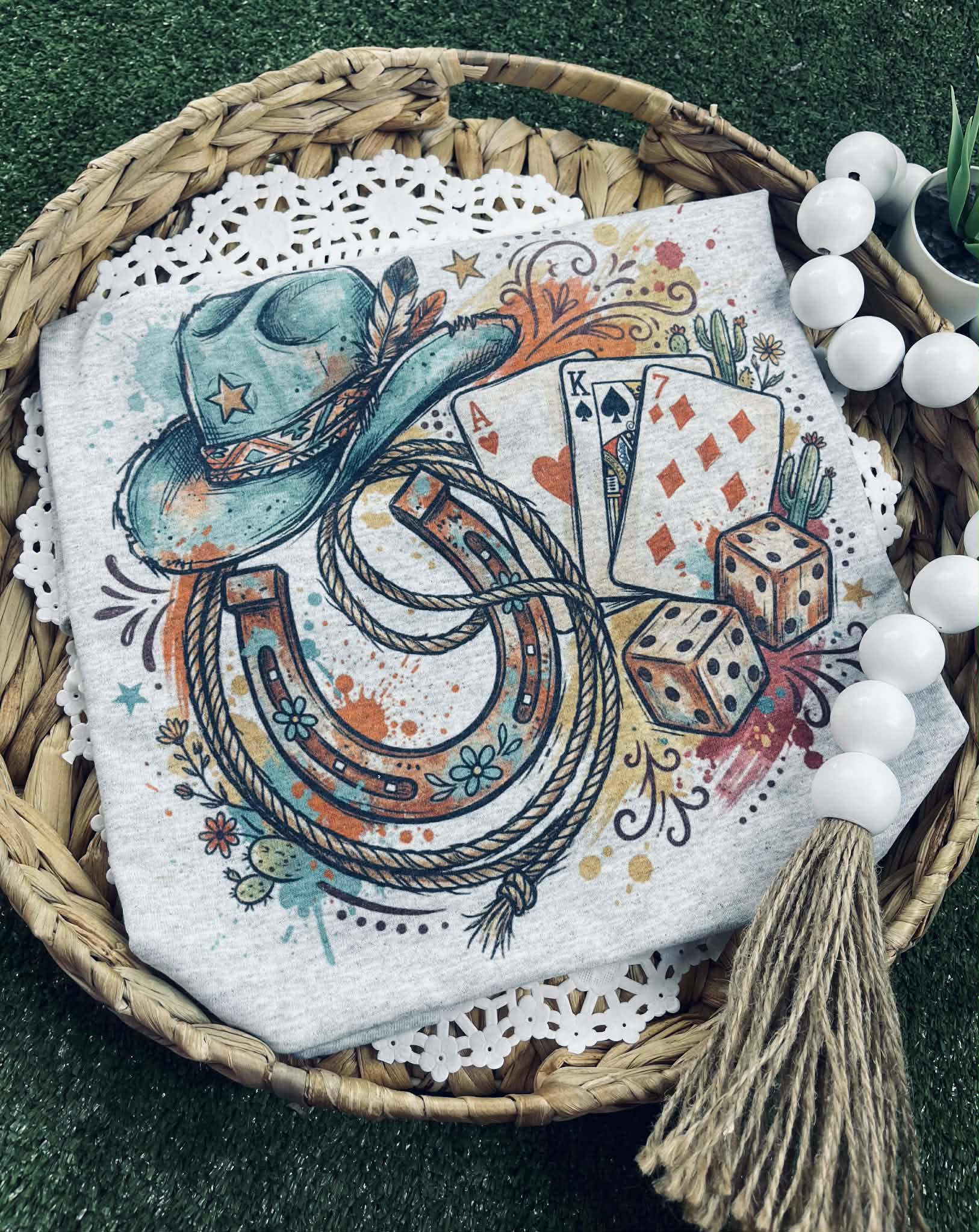 Western Horseshoe and Cards (Gildan Tee)