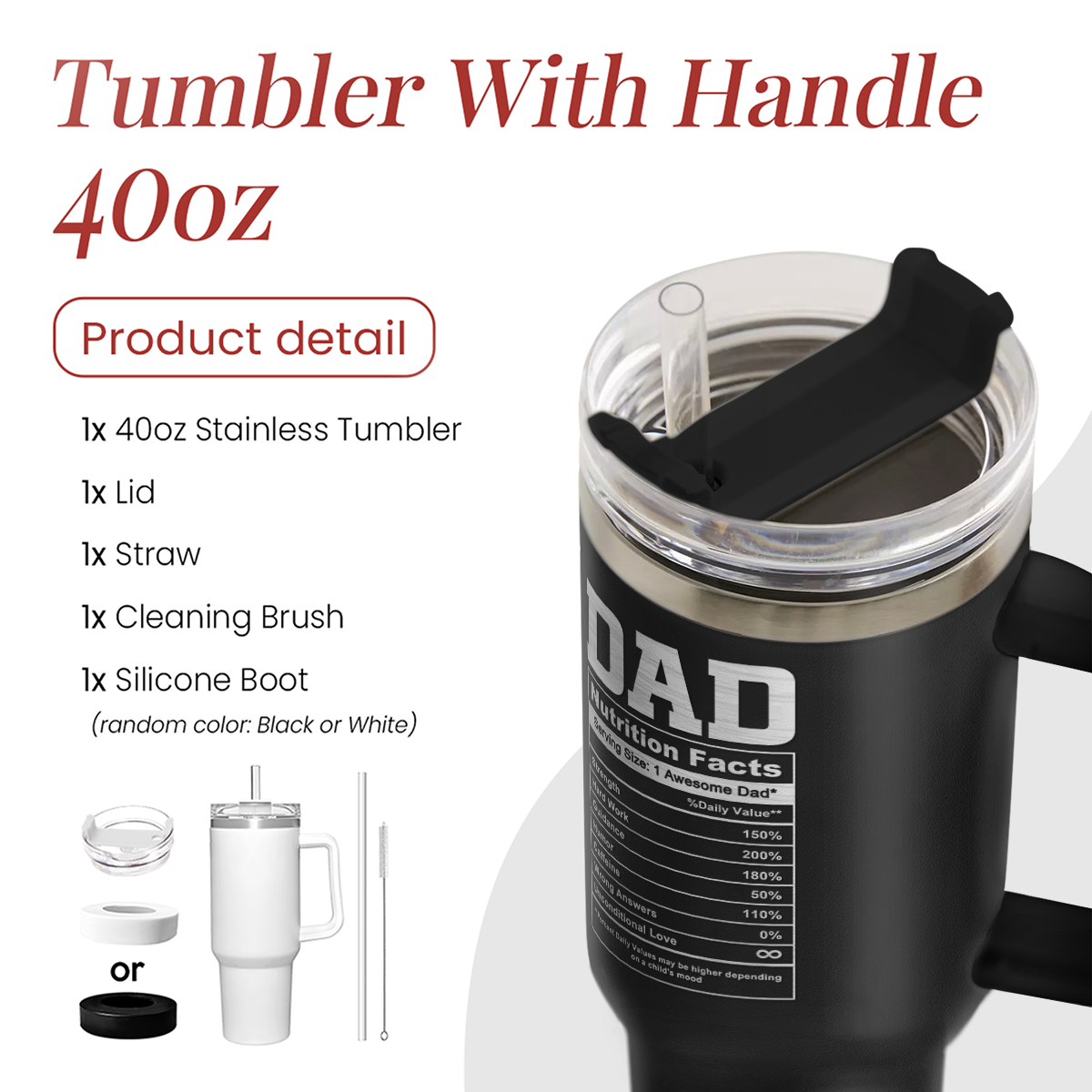 Best Dad Ever 40oz Stainless Steel Insulated Tumbler with Handle