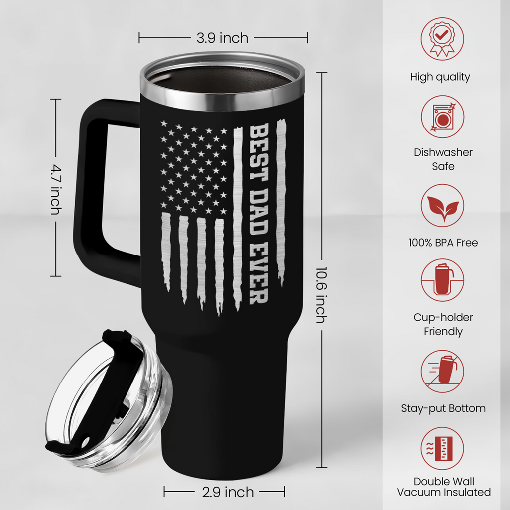 Best Dad Ever 40oz Stainless Steel Insulated Tumbler with Handle