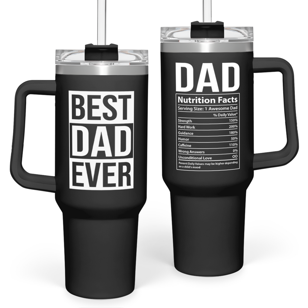 Best Dad Ever Tumbler with Handle 40oz Stainless Steel Insulated Coffee Cup