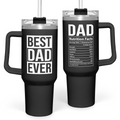 Best Dad Ever Tumbler with Handle 40oz Stainless Steel Insulated Coffee Cup