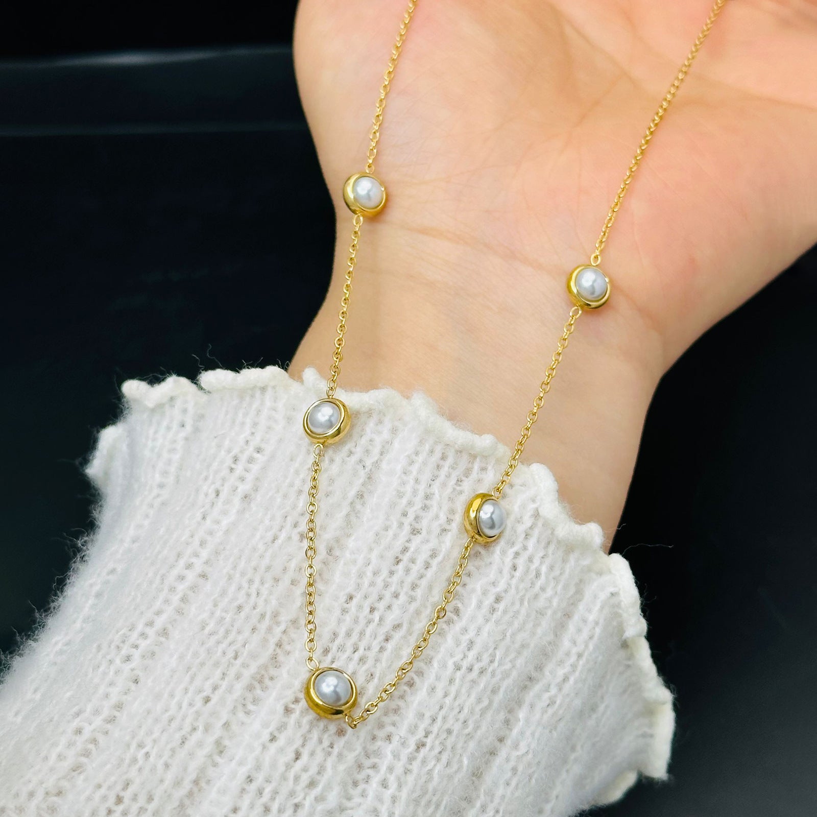 Pearl Fresh Female Birthday Present Titanium Necklaces
